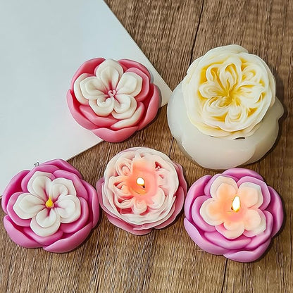 2 Pack Flower Soap & Candle Mold - Silicone 3D Molds for Candy & Home Decor - Resin Casting & Making Molds