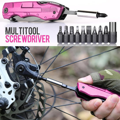 Gifts for Women Wife Girlfriend Her - Mothers Day Gifts, Pin-k Multitool Knife - Christmas Birthday Gift for Women, Anniversary, Womens Stocking Stuffers - Gift for Woman Who Have Everything