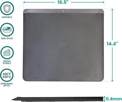 Baker's Secret 2pcs Insulated Cookie Sheet Cookie Tray 16" x 14", Carbon Steel Insulated Double Wall, for Baking Roasting Cooking, Dishwasher Safe Home Baking Supplies PFOA, PFOS, PTFE free