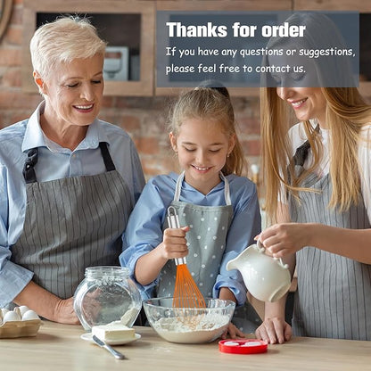 Orange Silicone Whisk, Professional Whisks For Cooking Non-Scratch, Stainless Steel & Silicone Wisk, Plastic Rubber Whisk Tool For Nonstick Cookware Pans, BPA free, Silicon Wisks Set of 3