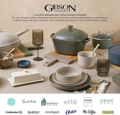 Gibson Home Rockaway 12-Piece Dinnerware Set Service for 4, Grey Matte -