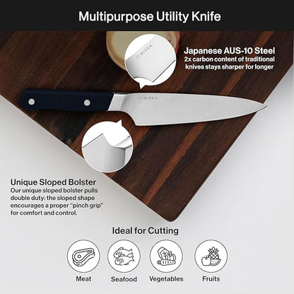 Misen 6.8" Chef Knife – High Carbon Japanese AUS-10 Stainless Steel – Hybrid German & Japanese Blade – Precision Kitchen Knife for Professionals & Home Cooks – Ultimate Cutting Performance - Black