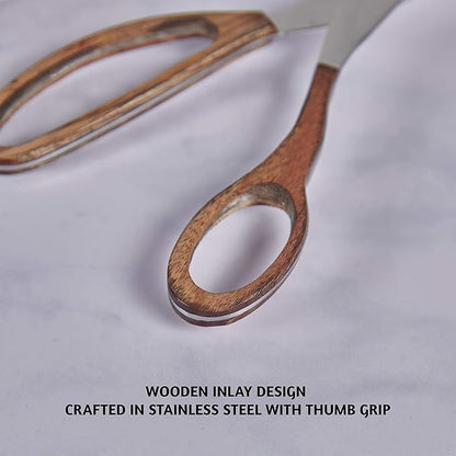 Folkulture Salad Tongs for Cooking | 11.5" Heat Resistant Kitchen Tongs, Salad Server or Metal Serving Utensil | Stainless Steel Cooking Accessory for Home, Buffet & BBQ | Wooden
