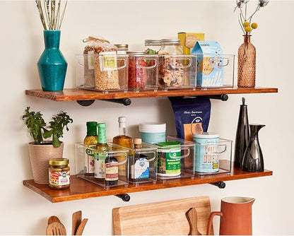 iDesign Stackable Pantry Bins with Handles, 4 Different Sizes, 4 Pack, Clear, Made in USA