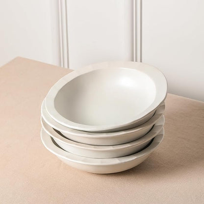 Stone Lain Oasis 12-Piece Dinnerware Set Stoneware, Dishwasher and Microwave Safe Plates and Bowls Set, Dish Set for 4, White