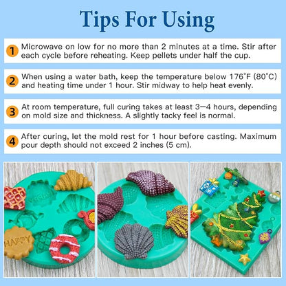 JDiction Remeltable Silicone Mold Making Kit, 35X Reusable Silicone for Mold Making, No Mix, Non-Toxic, Odorless Silicone Rubber for Resin, Epoxy, Plaster, Soap, Candle Mold, Small Crafts-16oz