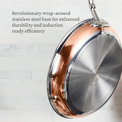 Hestan - CopperBond Collection - 100% Pure Copper Frying Pan, Induction Cooktop Compatible, 12.5-Inch