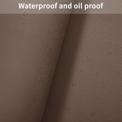 Leather Table Cover,1.8mm Thick,24x48 Inch Desk Cover,Large Desk Mat,Table Protector,Table Cover Protector,Desk Protector,Table Pad(Mud Color+Champagne Gold,24x48)