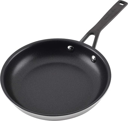 KitchenAid 5-Ply Clad Polished Stainless Steel Nonstick Fry Pan/Skillet, 8.25 Inch