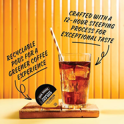 JAVA HOUSE Medium Roast Colombian Cold Brew Pods, (36 Count) Peel and Pour Pods Hot or Iced Instant Coffee Concentrate