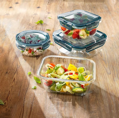 Bormioli Rocco Frigoverre Evolution Collection - 5.5-Inch Round Container - 50 cl (17 oz.) - Grey