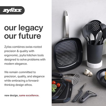 Zyliss Susi 3 Garlic Press - Aluminium Press with Built-In Cleaning Tool - Garlic Crusher, Mincer & Peeler for Unpeeled Cloves