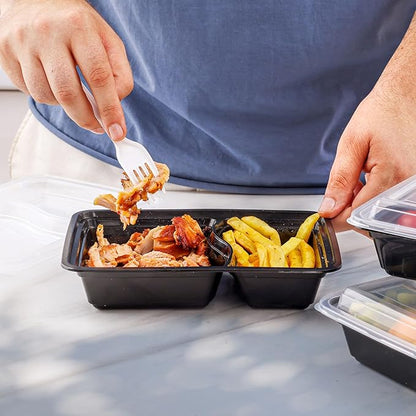 Comfy Package [Case of 150 28 oz. 1 Compartment Meal Prep Containers Reusable - Microwaveable, Dishwasher and Freezer Safe, BPA-Free, Portion Control and Convenience Food Storage with Lids, Stackable