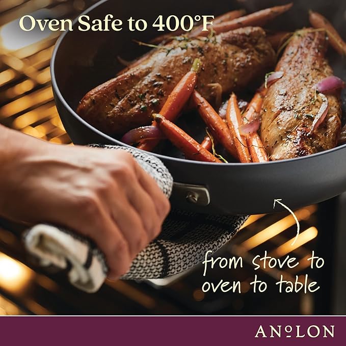 Anolon Advanced Home Hard Anodized Nonstick Frying Pan, 8.5 Inch – Small Non Stick Egg Pan, Durable Nonstick Skillet - Moonstone