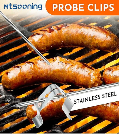 Mtsooning Grill Meat Probe, 2 Pack Temperature Probe with Probe Clip Replacement for Rec Tec Wood Pellet BBQ Grills,Recteq RT-1250, RT-700, RT-590, RT-B380 Bullseye Grill Accessories