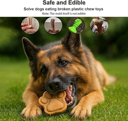 4IN Big Paw Shape Dog Cat Treat Molds 2 Pack, DIY Flavors for Puppy. Food Safe Silicone for Oven. Large Ice Cube Molds for Pet Chew, Cooling, Pets Birthday Cake Baking. Fun Gifts for Dog Lover