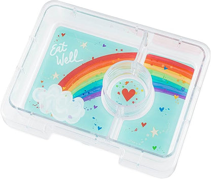 Yumbox Snack Box - 3 Compartment - Leakproof Bento Lunch Box for Kids (Fifi Pink with Rainbow Tray)