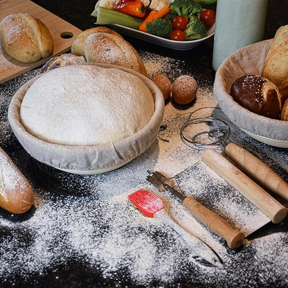 Sourdough Starter Kit - Bread Proofing Basket Set - Baking Accessories - Gift Set