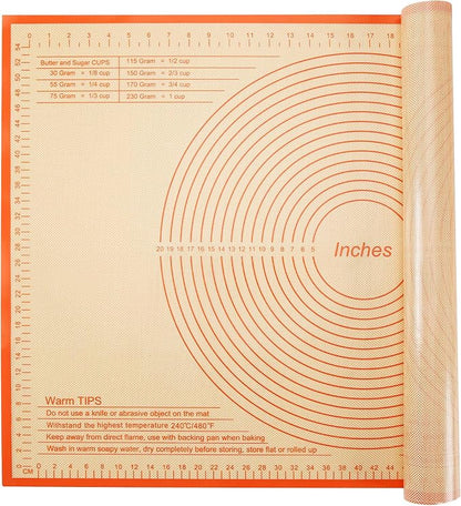 Pastry Mat 36x24 Inch Silicone Baking Mats Perfect for Dough, Pastry, Pie Crust, Fondant, Bread, Cookies, Pasta, Pizza, Kitchen Counter Mat
