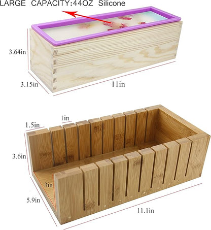 Silicone soap molds -Soap Cutting Tool Set Wooden Bamboo (Shrink Wrap Bags 3)