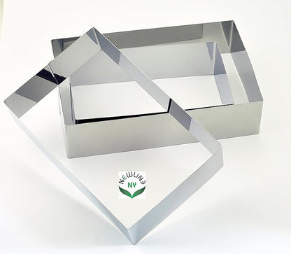 NEWLINE NY Stainless Steel Cake Mousse Ring Molding Forming (Rectangular Cake Pastry Rings)