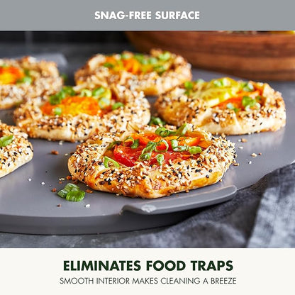 GreenPan Premiere Ovenware Healthy Ceramic Nonstick 16.5" Pizza Pan, PFOA and PFAS-Free, Warp-Free Bakeware, Durable Quick Heating Baking Tray, Oven and Broiler Safe to 600F, Dishwasher Safe, Gray