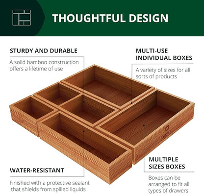 ROYAL CRAFT WOOD Premium Carbonized Bamboo Sticky Note Holder – Elegant & Durable Post-It Note Dispenser for Office Desk Organization