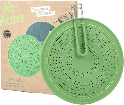 11" Multi-Functional Silicone Splatter Screen with Foldable Handle | 3-in-1 Activated Carbon Filter for Odor Absorption | Dishwasher Safe & Easy Cleaning | Fits 8-11" Pans