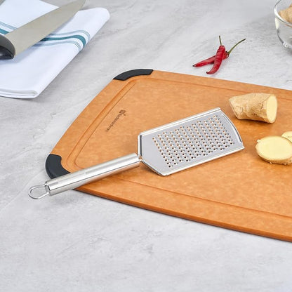 Restaurantware-German Standard Fine Handheld Graters, 24 Flat Cheese Graters - Dishwashable, Durable, Stainless Steel Food Grater With Handle, Suitable For Chocolate, Nutmeg, Garlic, Lemon