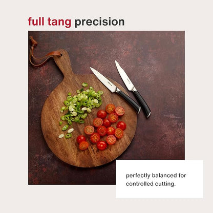 Zyliss Comfort Pro Serrated Paring Knife - Full Tang Vegetable & Bread Knife - Ice Hardened Stainless Steel Serrated Knife - Cutlery with Antibacterial Handle - Black/Stainless Steel - 4.5 Inches
