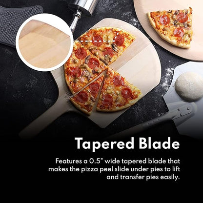New Star Foodservice 50288 Restaurant-Grade Wooden Pizza Peel, 14" L x 14" W Plate, with 22" L Wooden Handle, 36" Overall Length