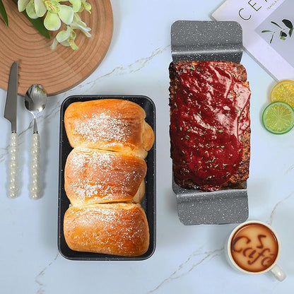 9x5 Meatloaf Pan with Drain Tray, Heavy-Gauge Carbon Steel Nonstick Loaf Pan for Baking Bread, Oven-Safe Healthy Baking Pan for Meatloaf, Banana Bread, Sandwich Bread