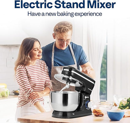 VIVOHOME 4.75 Quart Stand Mixer, 8 Speed Kitchen Electric Food Mixer, Household Stand Mixer for Baking, Cake, Bread with Beater, Dough Hook, Wire Whip and Egg Separator, Black