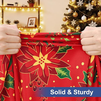 homing Rectangle Table Cloth Cover, Waterproof Polyester Elastic Fitted Tablecloth, Fits for 8 Foot Folding Tables, Washable Table Protector for Christmas, Holiday, Party (Flowers, 30" x 96")