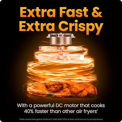 Chefman Air Fryer TurboFry 9-Qt, 6-in-1 High-Powered 450°F Cooking for Crispier French Fries, Chicken, and Onion Rings, XL Windowed Basket, Air Fry, Bake, Broil, Reheat, Dehydrate, Defrost – Black