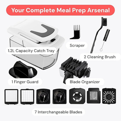 Fullstar The Original Pro Chopper - Vegetable Chopper and Spiralizer, Food Chopper with Container, Fruit Slicer, Kitchen Gadgets & Accessories, Home Essentials (8 in 1, Black)