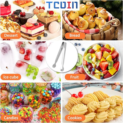Small Serving Tongs,Ice Tongs,Sugar Tongs,Kitchen Tiny Tongs for Appetizers,18 PCS(4.3 Inch)