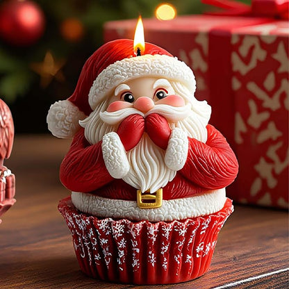 Santa Claus Cylinder Molds Silicone Wave Spiral Candle Mold - Silicone Resin Casting Molds for Candle & Resin & Soap Craft Supplies