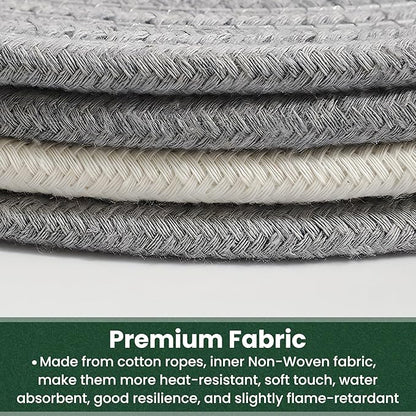 8 Inch Trivets for Hot Dishes, Hot Pots and Pans, Thick Heat Resistant Large Coaster for Kitchen, Hot Pads, Kitchen Essentials, Kitchen Decor for Table & Countertop with Storage Basket, 5 Pcs
