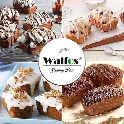 Walfos Silicone Mini Loaf Pan, Non-Stick Mini Bread Pan, 9 Cavity Silicone Bread Baking Mold, Perfect for Mini Loaf Cake and Bread, Meatloaf, Food Grade and BPA Free