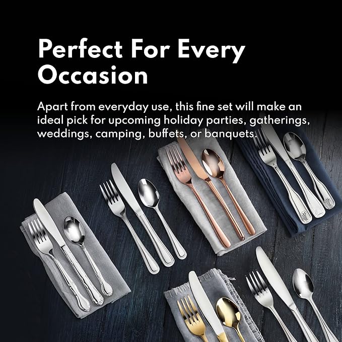 New Star Foodservice 58840 Stainless Steel Rose Pattern 3 Piece Flatware Set, Service for 12, Silver