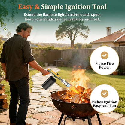 TONYFUL Powerful Propane Torch, Kitchen Cooking Torch, Culinary Torch Campfire Starter, Adjustable Grill Torch for Searing Steak, BBQ, Weeding(Propane Tank Not Included)