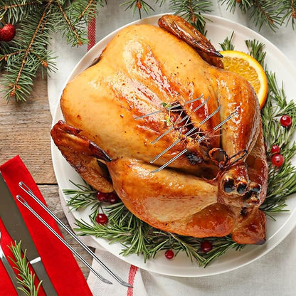 Ofargo Meat Trussing Needles, Roasting Trussing Needles for Lacing Roast Turkey, Chicken, Pork Skin, Whole Hog, Lamb, and Rotisserie Pig; Two of Each Size 4.9/5.7/7inch, 6pcs in All