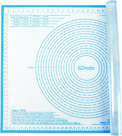 Extra Large Silicone Pastry Mat 34x26 Inch - Nonstick Baking Mats with Measurements, Great for Dough Rolling, Pastry, Pie Crust, Fondant, Cookies, Bread, Pasta, Pizza, Counter Mat