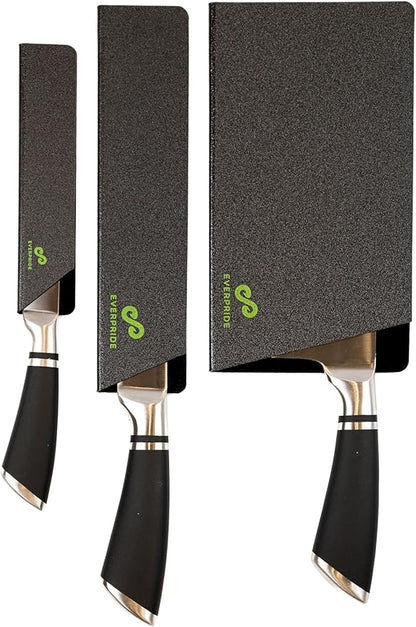 EVERPRIDE 6 & 8 Inch plus a Meat Cleaver Chef Knife Guard Set (3-Piece Set) Universal Blade Edge Cover and Knife Sheaths for Chef and Kitchen Knives Durable BPA-Free Felt Lined Sturdy ABS Plastic