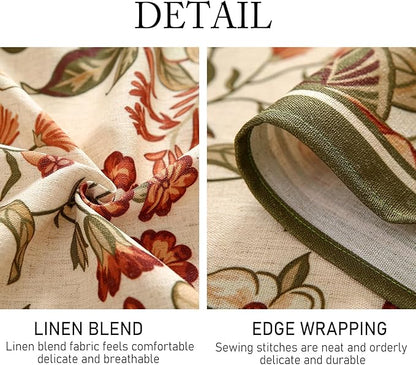 ISAENNE Designer Bohemian Linen Small Square Table Cloth,Colorful Floral Pattern Tablecloth,Wrinkle Resistant Decorative Tablecloths for Dining Thanksgiving Kitchen Party,55"*55"-Grace A