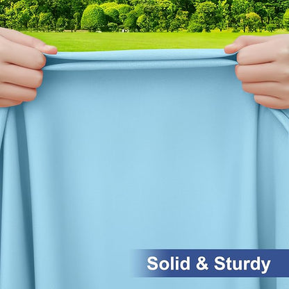 homing Rectangle Table Cloth Cover, Waterproof Polyester Elastic Fitted Tablecloth, Fits for 8 Foot Folding Tables, Washable Table Protector for Picnic, Camping, Outdoor (Light Blue, 30" x 96")