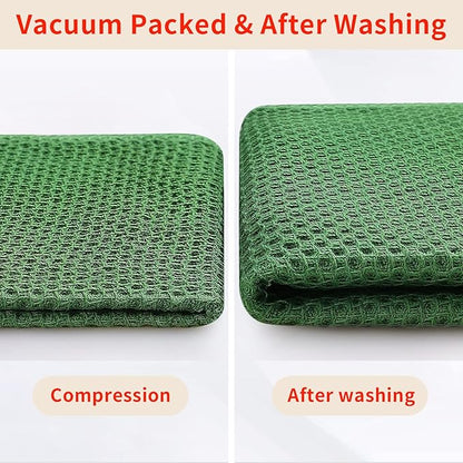 Homaxy 100% Cotton Waffle Weave Kitchen Dish Cloths, Ultra Soft Absorbent Quick Drying Dish Towels, 12 x 12 Inches, 8-Pack, Grass Green