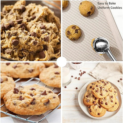 Cookie Scoop, Ice Cream Scoop, 2.5Tbsp/42ml/1.4 oz Cookie Scoops for Baking, 18/8 Stainless Steel Cookie Scooper for Baking, Cookie Dough Scoop, Ice Cream Scooper with Trigger Release (Red)