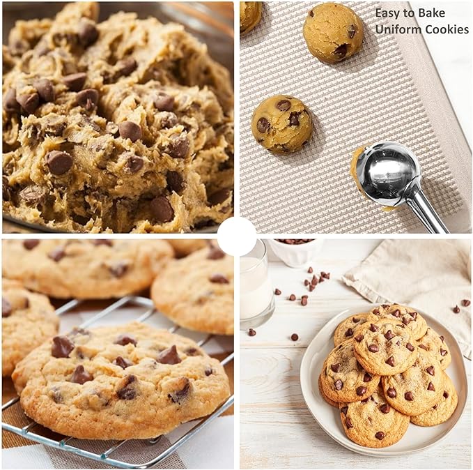 Ice Cream Scoop, Cookie Scoop, 3 Tbsp/ 45 ml/ 1.5 oz Cookie Scoops for Baking, 18/8 Stainless Steel Cookie Scooper for Baking, Ice Cream Scooper with Trigger Release, Cookie Dough Scoop (Blue)